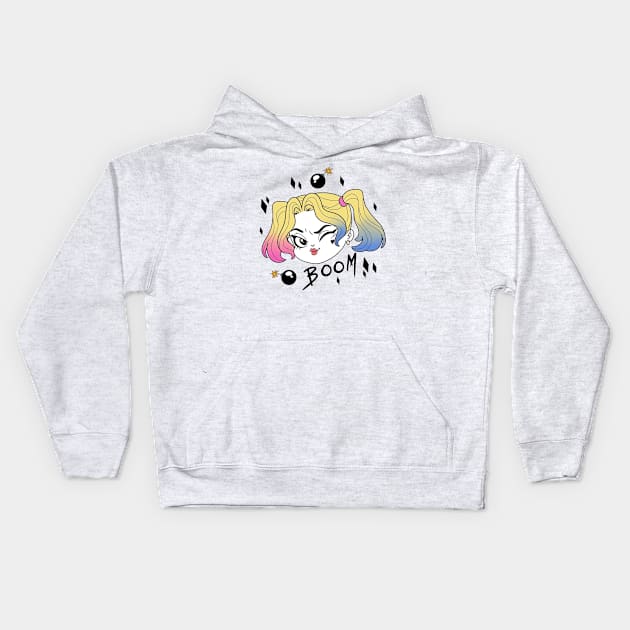 harley quinn Kids Hoodie by primemoment